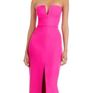 BCBG fuscia pink long dress with slit in middle. Worn